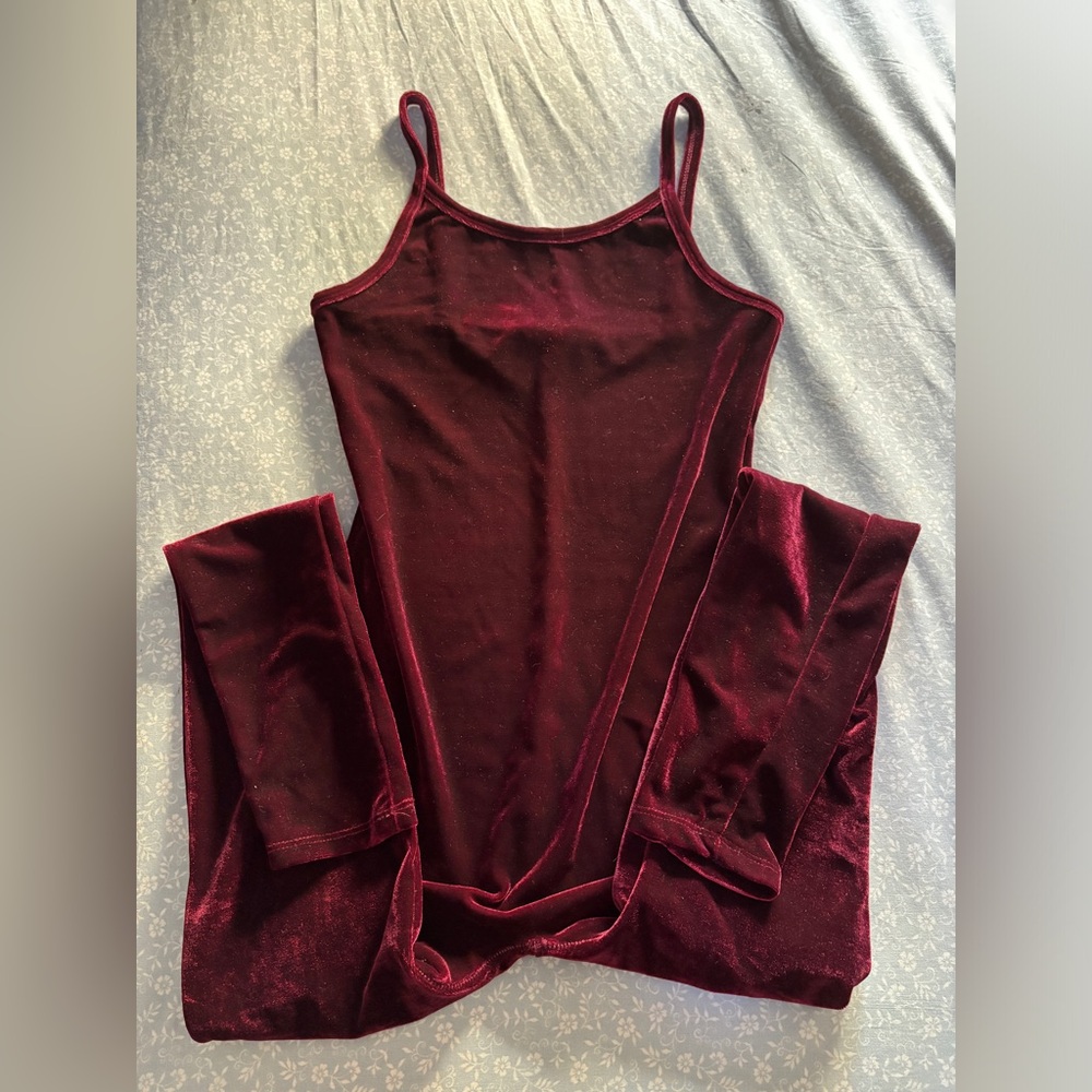 Red velvet jumpsuit